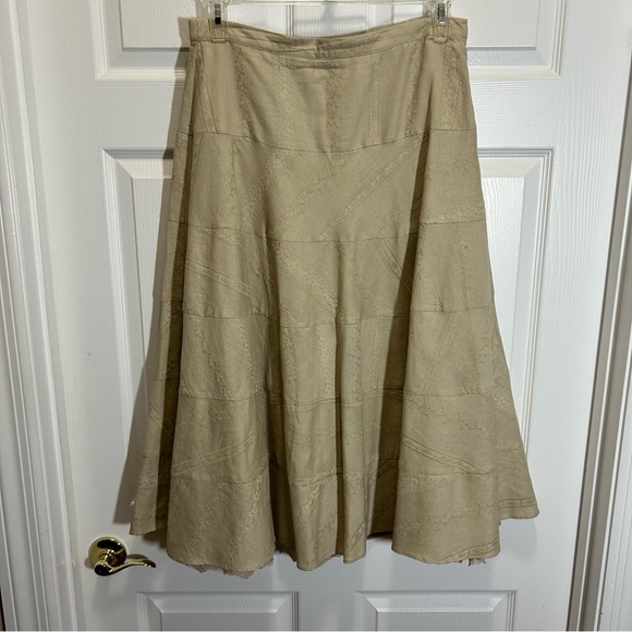 Coldwater Creek Dresses & Skirts - Coldwater Creek Tan Linen Cotton Skirt Size PMD